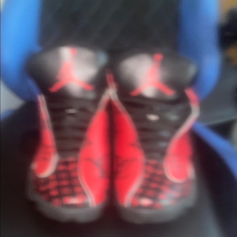 Red and Black Athletic Shoes